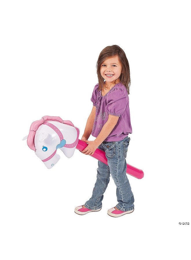 Fun Express Pony on a Stick Blow Up Horse Toy - Gift and Cowgirl Party Supplies - Image 2