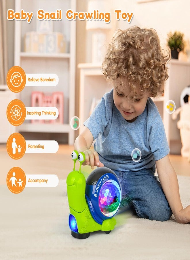 UMIKOOL DIRECT Baby Toddler Crawling Toys 6-12 Months, Musical Snail Baby Toy, Infant Crawling Tummy Time Development Toys Boy Girl Christmas Birthday Gifts - Image 5