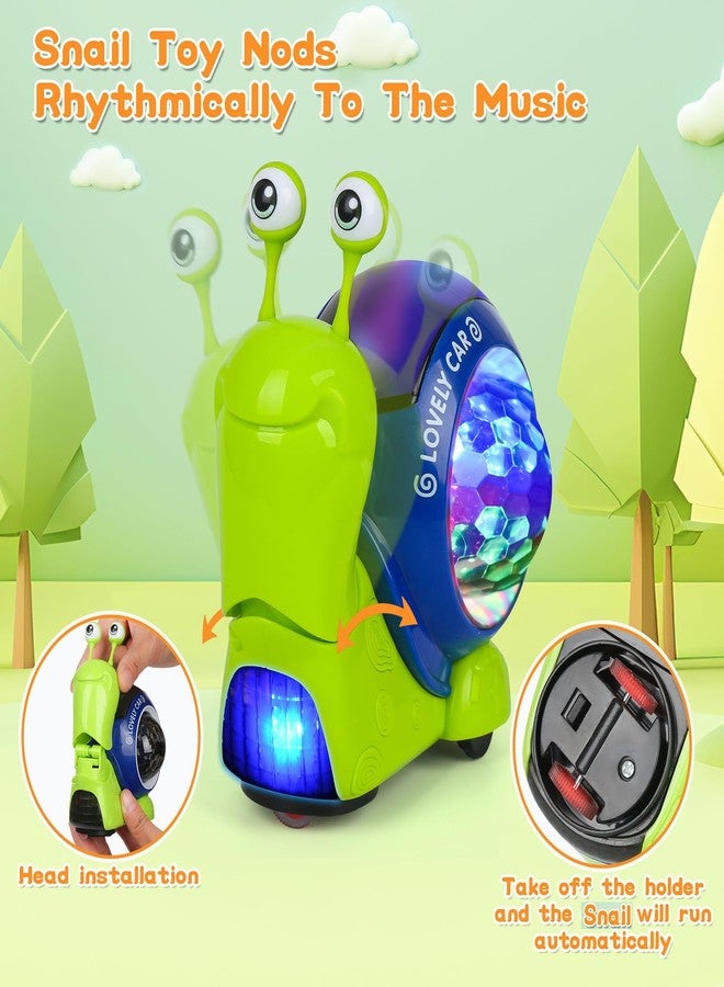 UMIKOOL DIRECT Baby Toddler Crawling Toys 6-12 Months, Musical Snail Baby Toy, Infant Crawling Tummy Time Development Toys Boy Girl Christmas Birthday Gifts - Image 2
