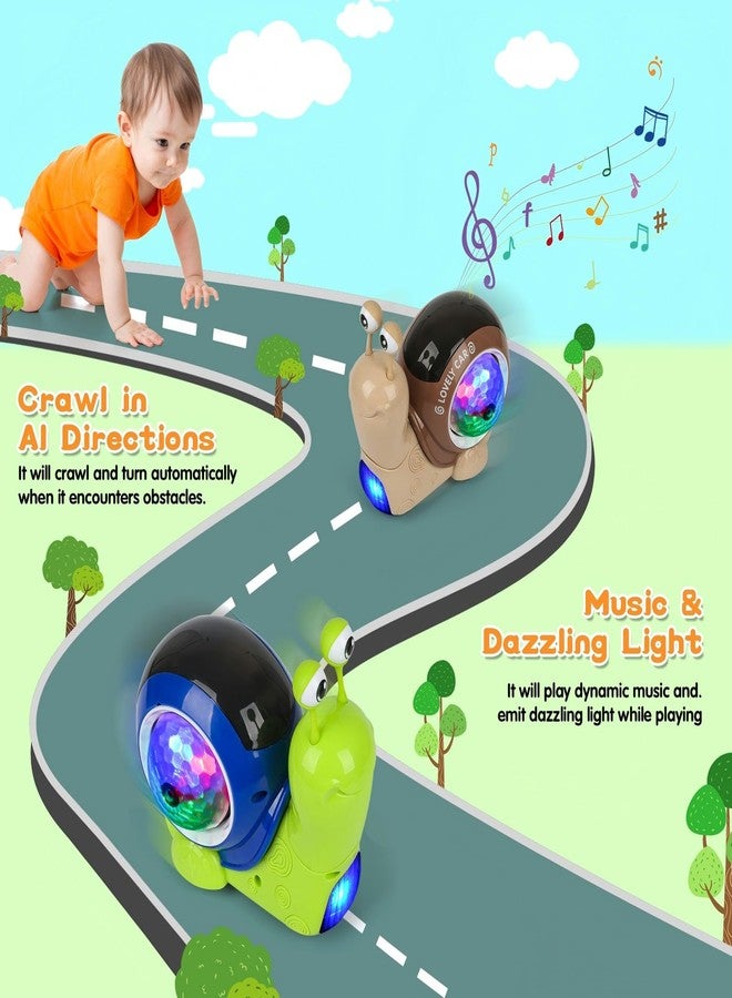 UMIKOOL DIRECT Baby Toddler Crawling Toys 6-12 Months, Musical Snail Baby Toy, Infant Crawling Tummy Time Development Toys Boy Girl Christmas Birthday Gifts - Image 3
