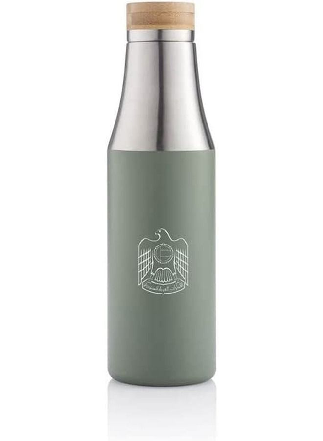 Rovatti UAE Logo Printed Pola Breda Stainless Steel Water Bottle 560 ml (Green)| Water Bottle | Steel Bottle | Water Bottle 560 ml