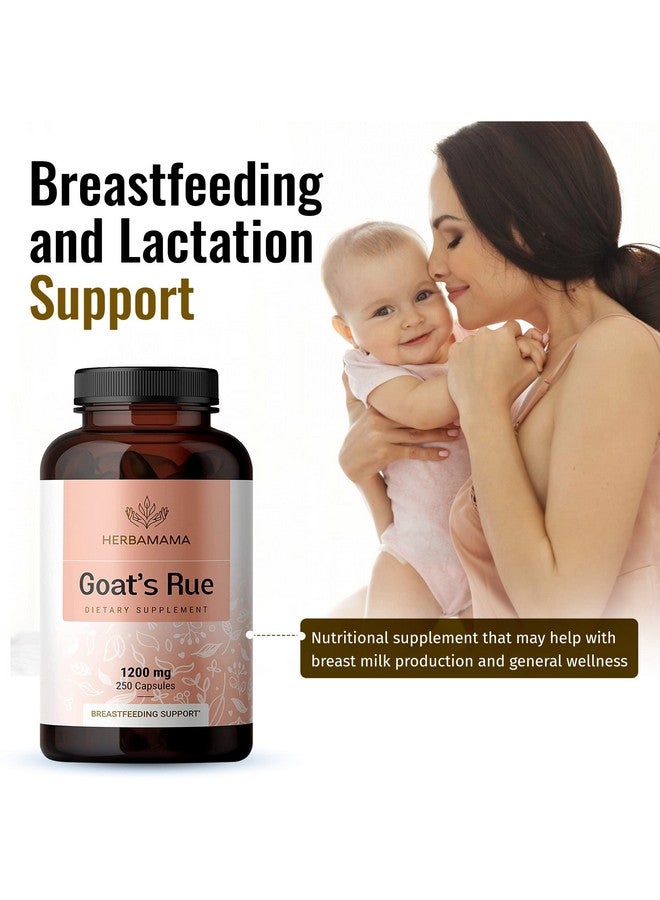 HERBAMAMA Goat Rue Capsules Galega Officinalis Nutritional Supplement 1200 Mg 250 Capsules Promotes Milk Flow Lactation & Mammary Tissue Development Nongmo Support For Breastfeeding - Image 4