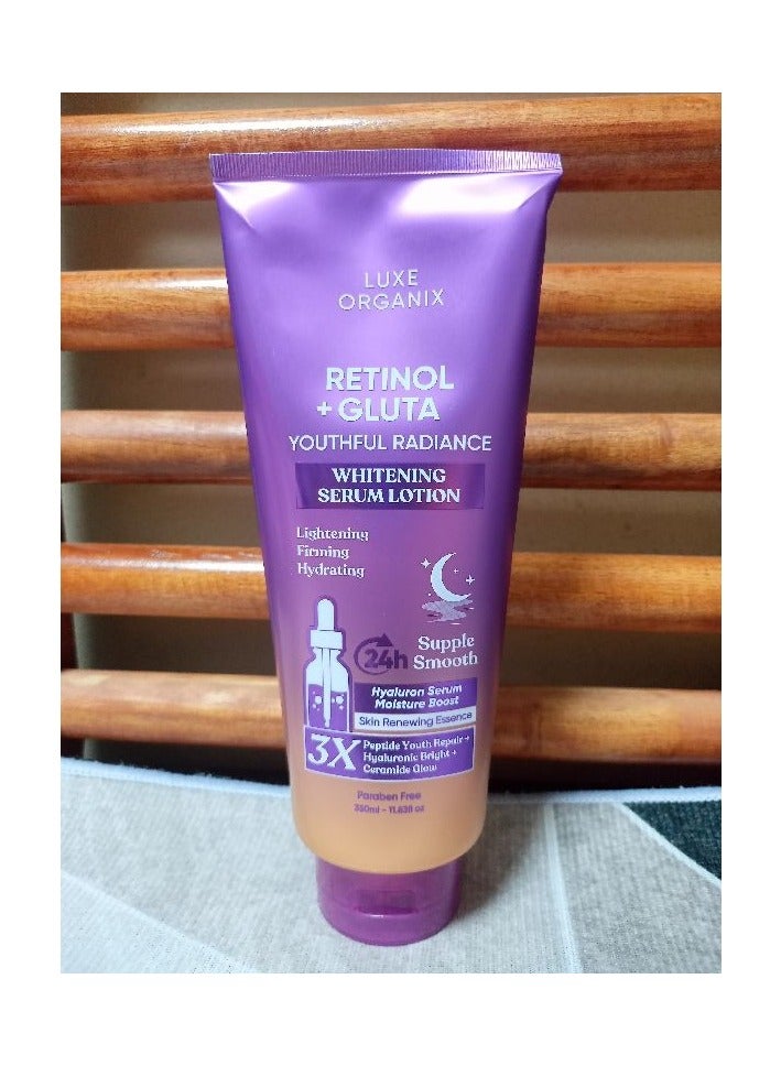 LUXE ORGANIX سيروم لوشن تفتيح ريتينول + غلوتا 350 مل - Image 2