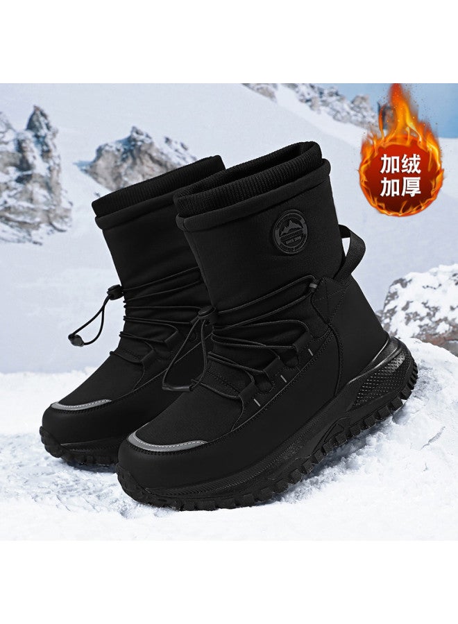 Flying in the snow Snow Flying 2025 Winter New Fashion Mid-calf Snow Boots Thick Sole Fleece-lined Warm Cotton Boots Men's Boots Women's Boots - Image 3