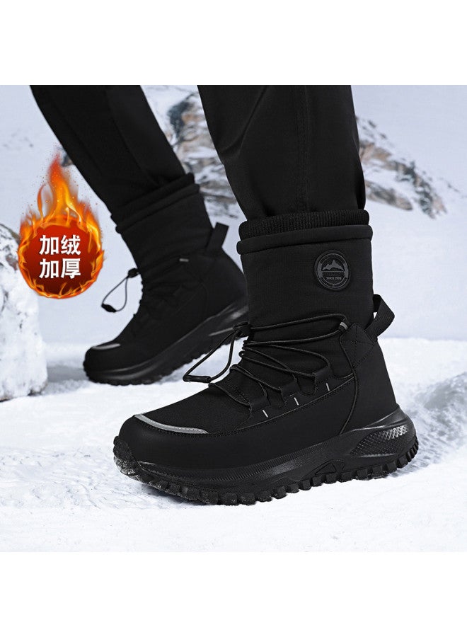 Flying in the snow Snow Flying 2025 Winter New Fashion Mid-calf Snow Boots Thick Sole Fleece-lined Warm Cotton Boots Men's Boots Women's Boots - Image 4