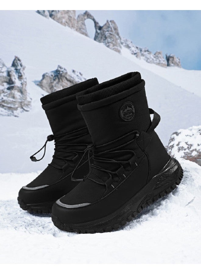 Flying in the snow Snow Flying 2025 Winter New Fashion Mid-calf Snow Boots Thick Sole Fleece-lined Warm Cotton Boots Men's Boots Women's Boots - Image 1
