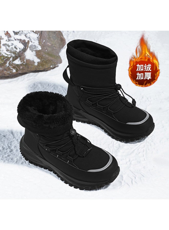 Flying in the snow Snow Flying 2025 Winter New Fashion Mid-calf Snow Boots Thick Sole Fleece-lined Warm Cotton Boots Men's Boots Women's Boots - Image 2