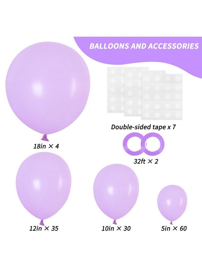 RUBFAC 129pcs Pastel Purple Balloons Different Sizes 18 12 10 5 Inches for Garland Arch, Light Purple Balloons for Birthday Baby Shower Gender Reveal Easter Wedding Party Decoration - Image 2
