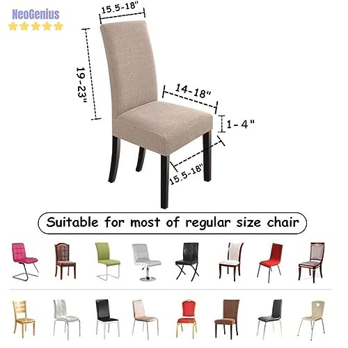 NeoGenius Premium Elegant Dining Room Chair Covers, Slipcovers Set of 6, Spandex Super Fit Stretch Removable Washable Chair Covers, Protector -for Dining Room - Image 5