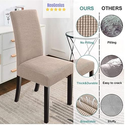 NeoGenius Premium Elegant Dining Room Chair Covers, Slipcovers Set of 6, Spandex Super Fit Stretch Removable Washable Chair Covers, Protector -for Dining Room - Image 2