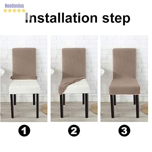 NeoGenius Premium Elegant Dining Room Chair Covers, Slipcovers Set of 6, Spandex Super Fit Stretch Removable Washable Chair Covers, Protector -for Dining Room - Image 4