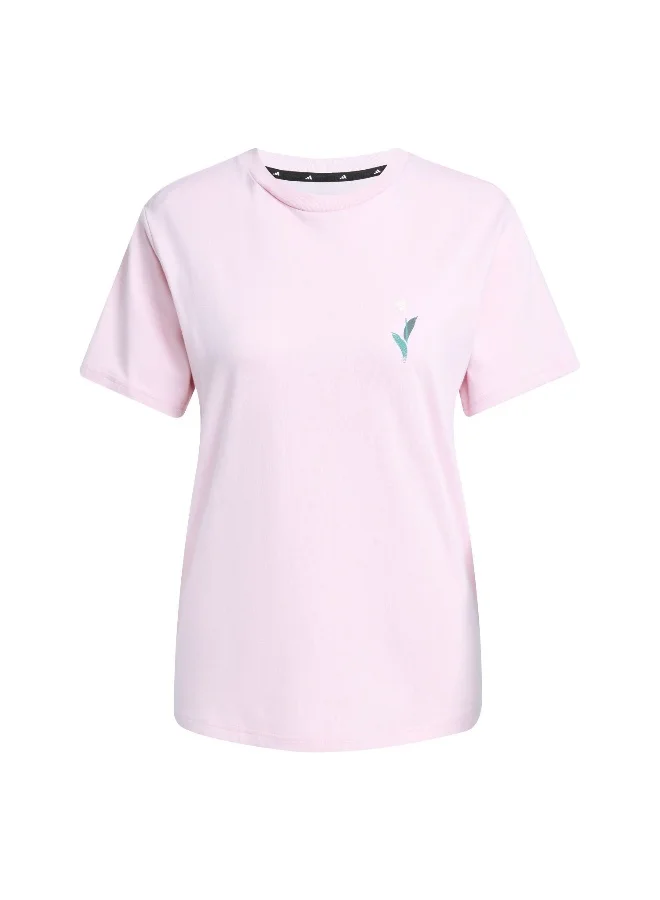 Adidas Adidas W Tiro T Pink Graphic Tee (Short Sleeve) T-Shirts For Women