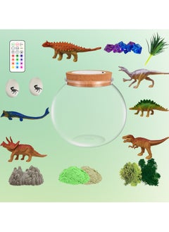 VUCATIN Dinosaur Terrarium Kit for Kids Dino Kid Crafts with DIY Moon Lamp Painting Kit Arts and Crafts for Boys and Kids Night Light Children's Educational Toy LED Light Birthday Gift  - Image 3