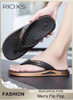 RIOXS Men's Flip Flop, Anti-Slip Shower Slippers, Ultra Soft Flat Beach Open Sandal, Comfort Fit Flip Flops, Lightweight Slippers For Men, Flipflops For Bathroom, Indoor Or Outdoor Use  - Image 2