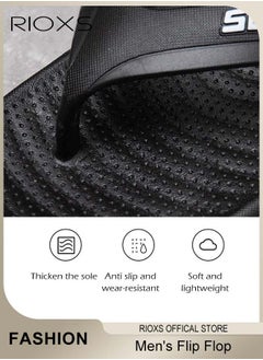 RIOXS Men's Flip Flop, Anti-Slip Shower Slippers, Ultra Soft Flat Beach Open Sandal, Comfort Fit Flip Flops, Lightweight Slippers For Men, Flipflops For Bathroom, Indoor Or Outdoor Use  - Image 4