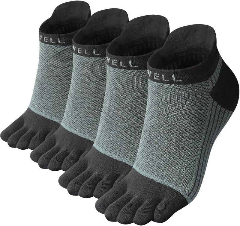 VWELL Store Cotton Toe Socks Five Finger Socks No Show Crew Athletic Running Socks 4 Pairs,Size 7-11 - Image 1