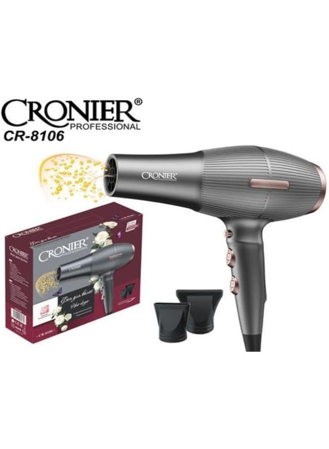 Cronier Professional Hair Dryer Superior Drying Performance with Multiple Settings, Ionic Care and Overheat Protection 3000W CR-8106 - Image 4