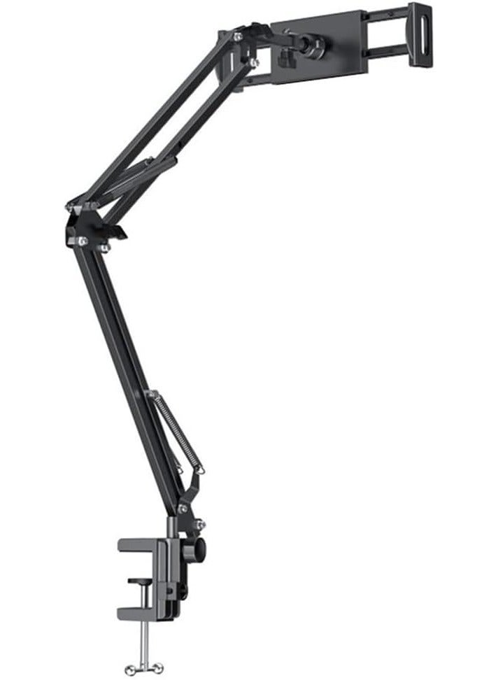 ELTRAZONE Multi-Adjustable Lazy Stand – Aluminum Alloy Desktop Holder for Tablets & Phones with Dual Slot Clamp and 3KG Heavy Metal Base - Image 1