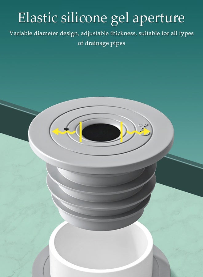 DUNISO Expandable Sink Drain Pipe Kit，1 Flip Type Drain, 1 Anti Odor Pipe，No Overflow Hole Odor Prevention Kit for Kitchen, Bathroom Basin，Applicable Inner Diameter of Sewer Pipe 35-40mm，Grey - Image 5