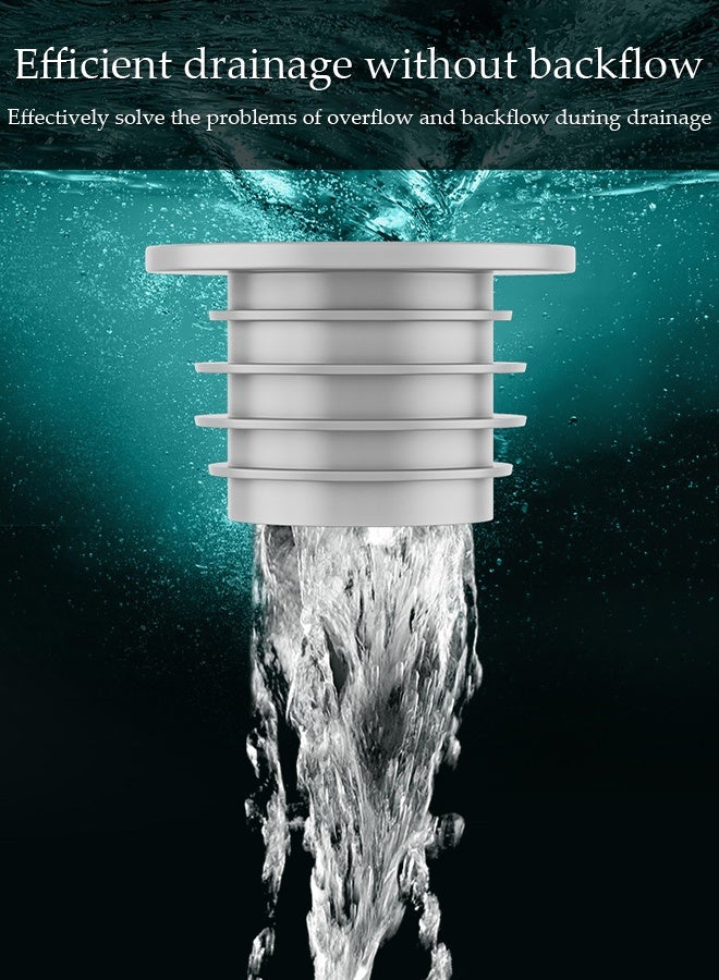 DUNISO Expandable Sink Drain Pipe Kit，1 Flip Type Drain, 1 Anti Odor Pipe，No Overflow Hole Odor Prevention Kit for Kitchen, Bathroom Basin，Applicable Inner Diameter of Sewer Pipe 35-40mm，Grey - Image 3