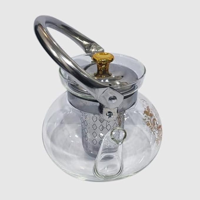 ECVV 1000Ml Glass Teapot Stovetop Safe Tea Kettle With Removable Infuser For Home Office Blooming  Loose Leaf Teapots Stovetop Transparent - Image 5