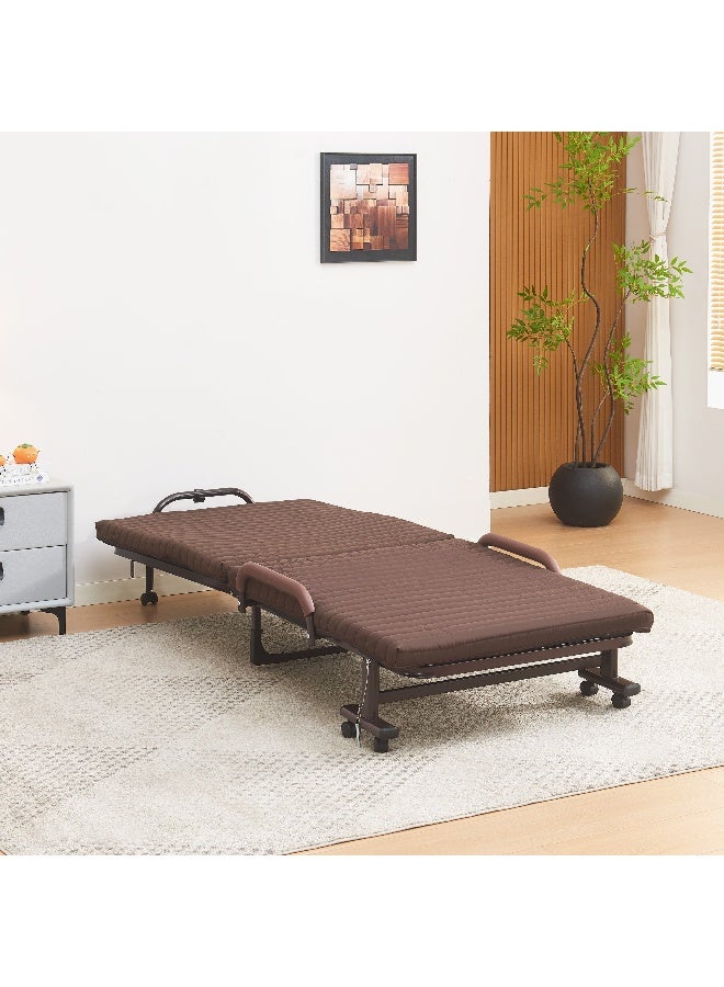 Home Box سرير معدني قابل للطي قابل للتعديل للبالغين - بني - Image 1