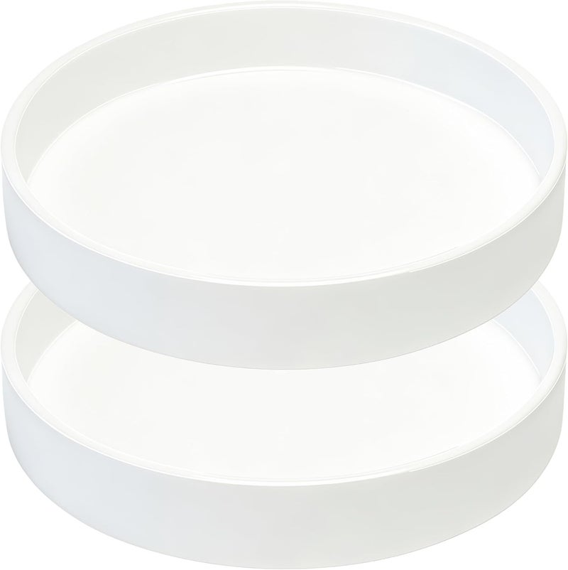Afrine 2 Pack 4 inch Plant Saucer Drip Tray, Heavy Sturdy Plastic Planter Flower Pot Drainage Tray Plate Saucers for Indoor Outdoor Garden, Plant Water Drip Trays for pots Base (4", Creamy White) - Image 1