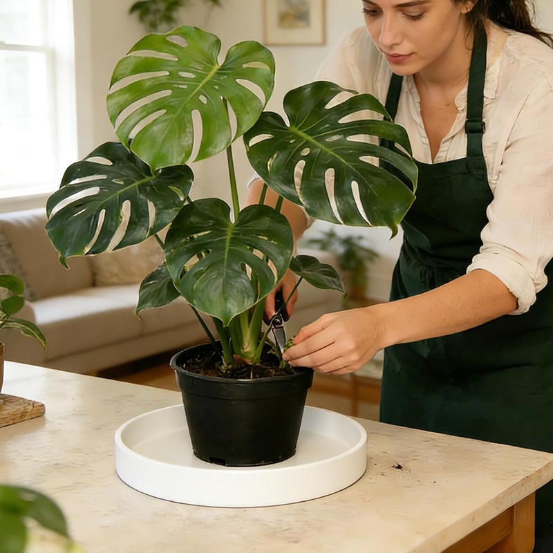 Afrine 2 Pack 4 inch Plant Saucer Drip Tray, Heavy Sturdy Plastic Planter Flower Pot Drainage Tray Plate Saucers for Indoor Outdoor Garden, Plant Water Drip Trays for pots Base (4", Creamy White) - Image 5