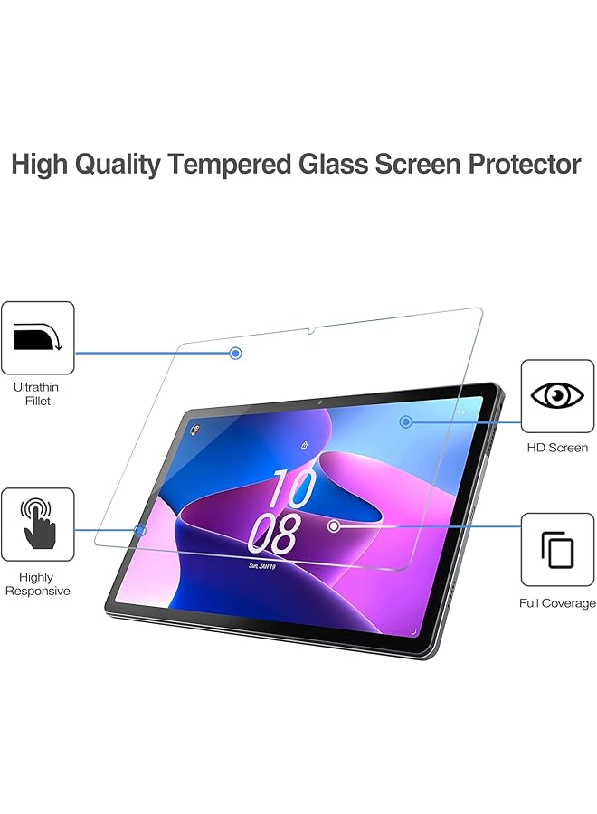 Procases 2 Pack Screen Protector For Lenovo Tab M10 Plus 3Rd Gen 10.6 Inch 2022 Tempered Glass Screen Film Guard For 10.6 Inch Lenovo Tab M10 Plus Gen 3 Tb125Fu Tb128Fu Tb128Xu 2022 Release - Image 4