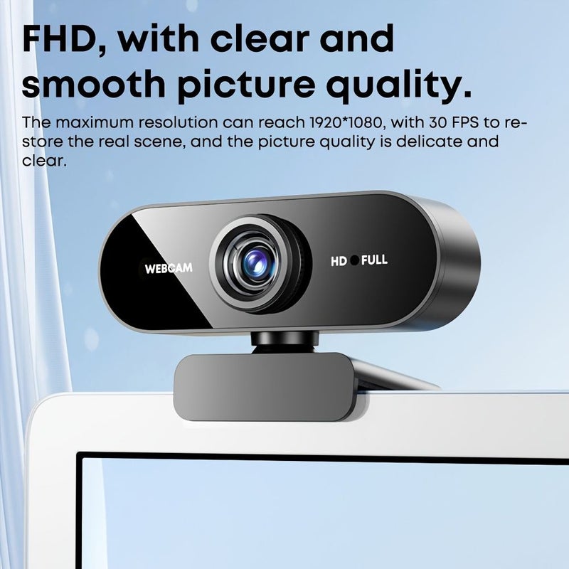 1080P FHD Live Camera With Wide Angle Lens And Built In Microphone Black USB Plug And Play - Image 4