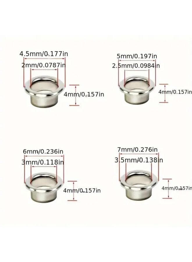 100pcs 3 5mm Silvery Brass Eyelets Grommets For Leather Craft Shoes Bags Belts Hats Repair - Image 3