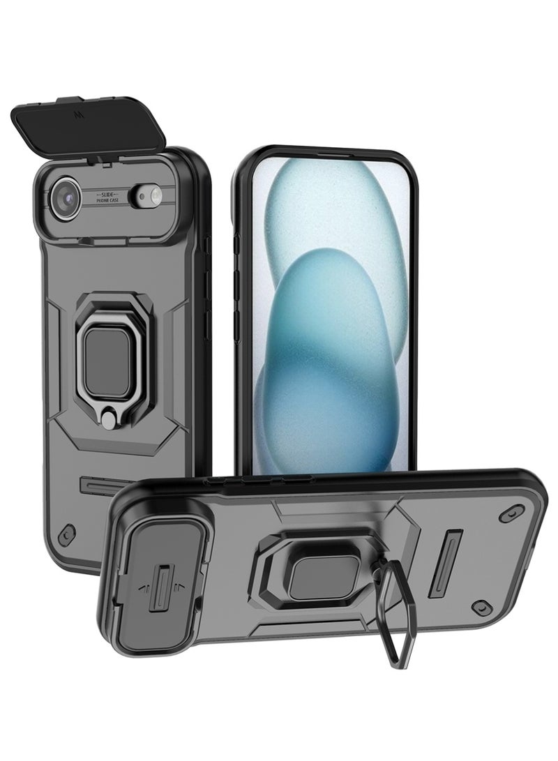 X-level iPhone Air Case Cover with Slide Camera Cover & Ring Holder, Kickstand Shell Back Cover Scratch-Resistant Shock-Absorbing Protector Accessories Kickstand Stand Magnetic Car Ring Holder - Image 1