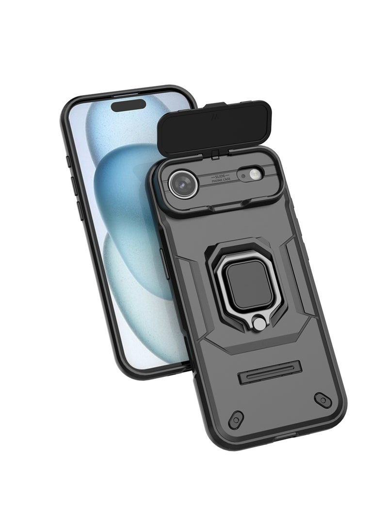 X-level iPhone Air Case Cover with Slide Camera Cover & Ring Holder, Kickstand Shell Back Cover Scratch-Resistant Shock-Absorbing Protector Accessories Kickstand Stand Magnetic Car Ring Holder - Image 4