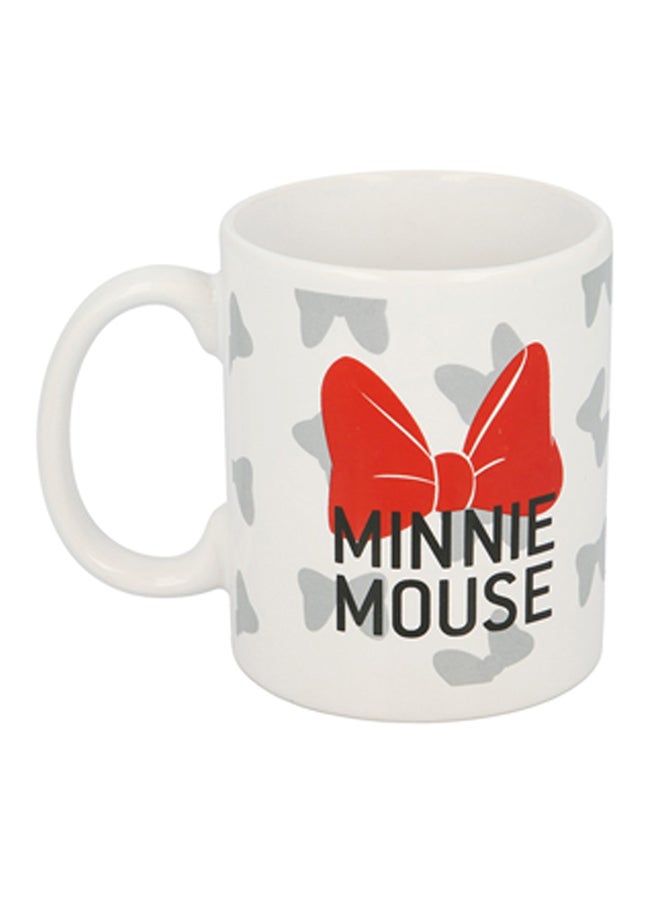 Disney Minnie Mouse Bow Printed Mug White/Black/Red 325ml - Image 2