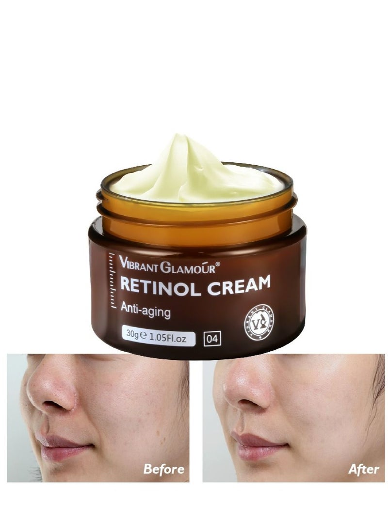 Vibrant Glamour Retinol Cream Skin Moisturizing Whitening Cream and Serum Combo Anti-Wrinkle, Anti-Aging,Brightening and Lightening,Pores Repair Lighten Sensitive Area Dark Spots 30g  + 30ml  - Image 4