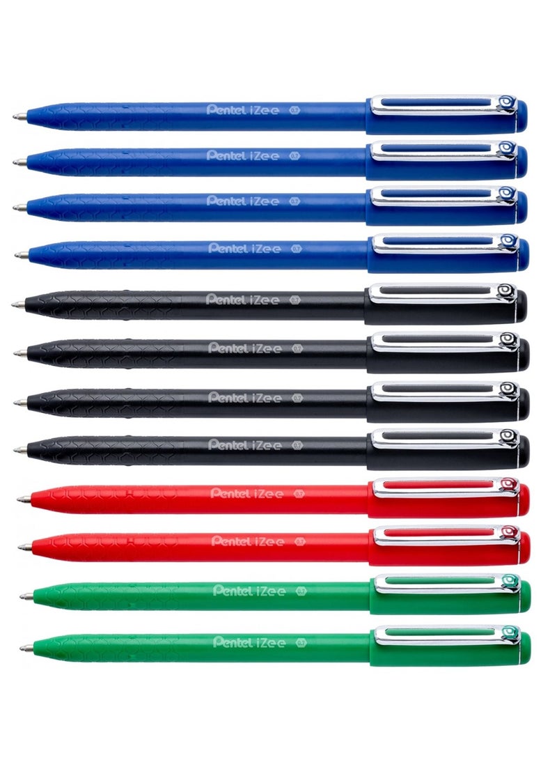 Pentel 12-Piece Izee Ballpoint Pen 0.7mm Tip Multicolour - Image 1