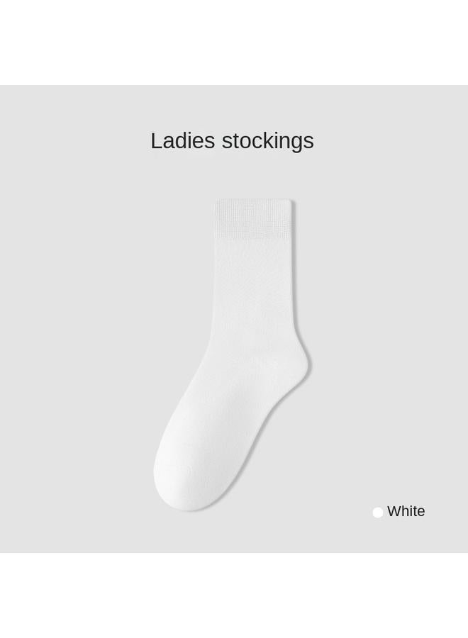 Bluejw White Calf Socks Over The Knee Socks Women's Autumn And Winter Collocation Boots Slimming Cotton Spring And Autumn High Barrel Pressure Socks  - Image 1