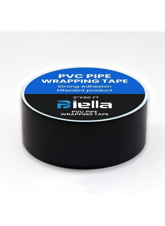 Biella Biella™ All Weather Corrosion Cover PVC Anti-corrosive Pipe Protection Tape - 2"X50ft (Black) 