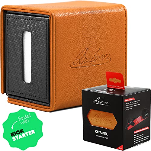 Quiver Time Orange Citadel Deck Block for Magic the Gathering Cards TCG 100 Premium Commander Deck Box MTG Deck Box for Cards Dice Tokens Custom Divider Magnetic Closure - Image 1