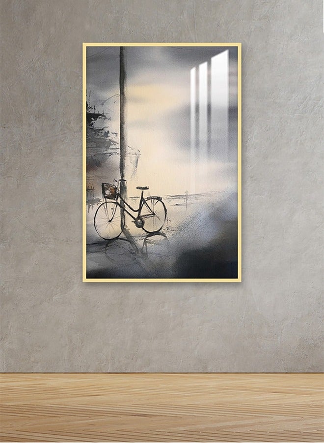 ماركتنا لوحة جدارية120×80سم مع برواز ذهبي وطبقة اكريلك شفاف بتصميم مودرن - Image 1