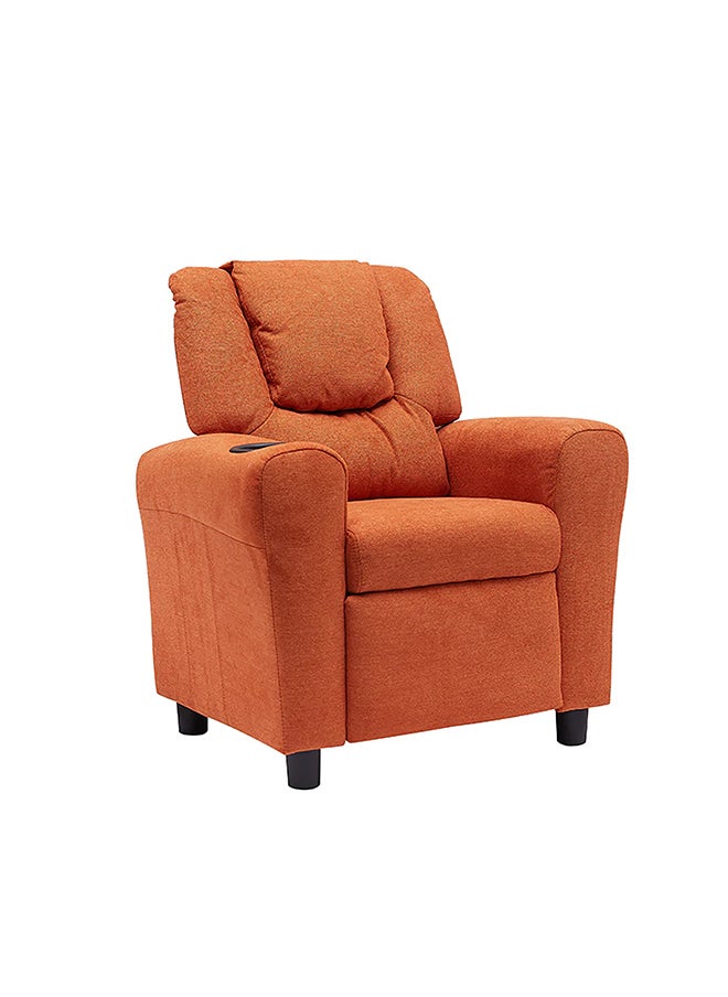Kiddy Kids Recliner Chair – Comfortable Fixed Design, Soft Fabric, 1-Year Warranty – Orange Color