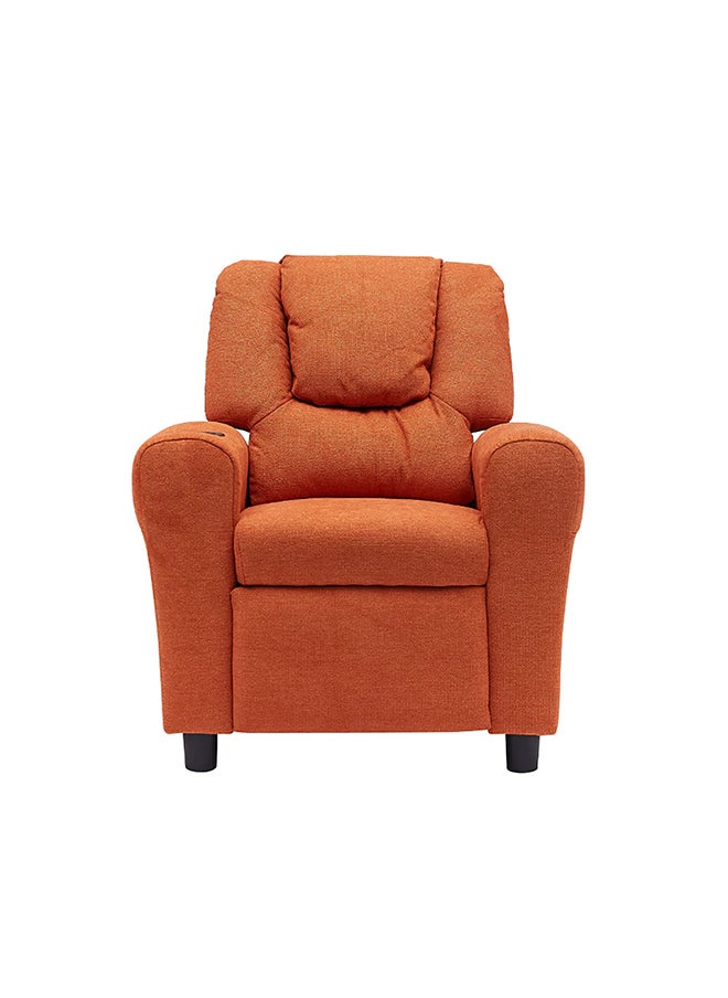 Kiddy Kids Recliner Chair – Comfortable Fixed Design, Soft Fabric, 1-Year Warranty – Orange Color