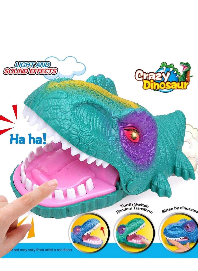 Generic - Dinosaur Dentist Game, Classic Bite Finger Game Dino Toy Funny Family Party Tabletop Board with LED Light and Sound - Image 1