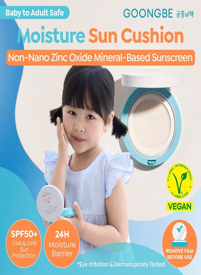 GOONGBE Sun Lotion SPF 40 & Moisture Sun Cushion SPF 50 Zinc Oxide Mineral Sunscreen - Vegan for Babies Kids Adults - Korean Skincare, 2.82oz & Cushion 0.81oz - Image 3