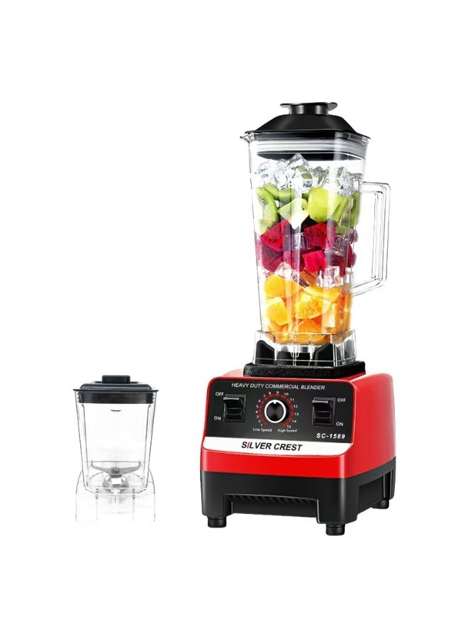 SILVER CREST Heavy Duty Commercial Blender 4500W with Stainless Steel Blades – Industrial High-Speed Mixer, Juicer, Food Processor, Grinder, Chopper Mill for Fruits, Vegetables, Ice Smoothies, Soymilk, Soups, Professional Blender for Restaurant, Cafe, and Home Use with Food-Grade Jug and Rubber Cap, 45,000 RPM Industrial Motor - Image 4