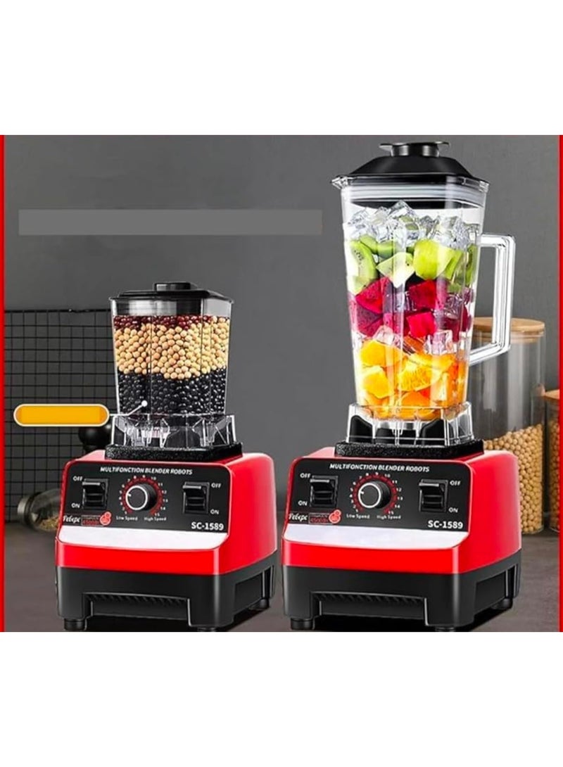 SILVER CREST Heavy Duty Commercial Blender 4500W with Stainless Steel Blades – Industrial High-Speed Mixer, Juicer, Food Processor, Grinder, Chopper Mill for Fruits, Vegetables, Ice Smoothies, Soymilk, Soups, Professional Blender for Restaurant, Cafe, and Home Use with Food-Grade Jug and Rubber Cap, 45,000 RPM Industrial Motor - Image 5