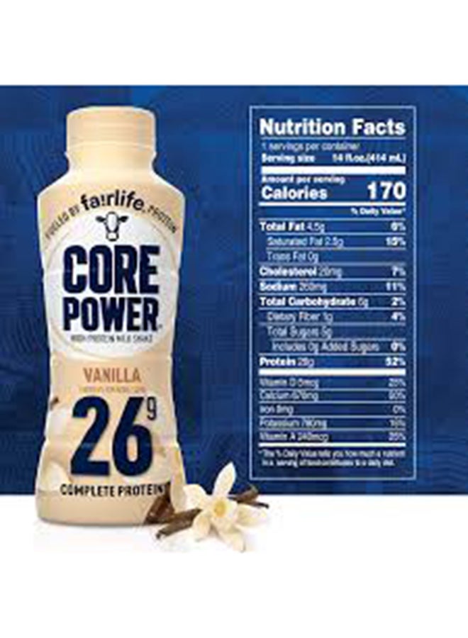 Fairlife Core Power High Protein Milk Shake Vanilla 414Ml, With 26G Protein,  1X12 Pack - Image 2