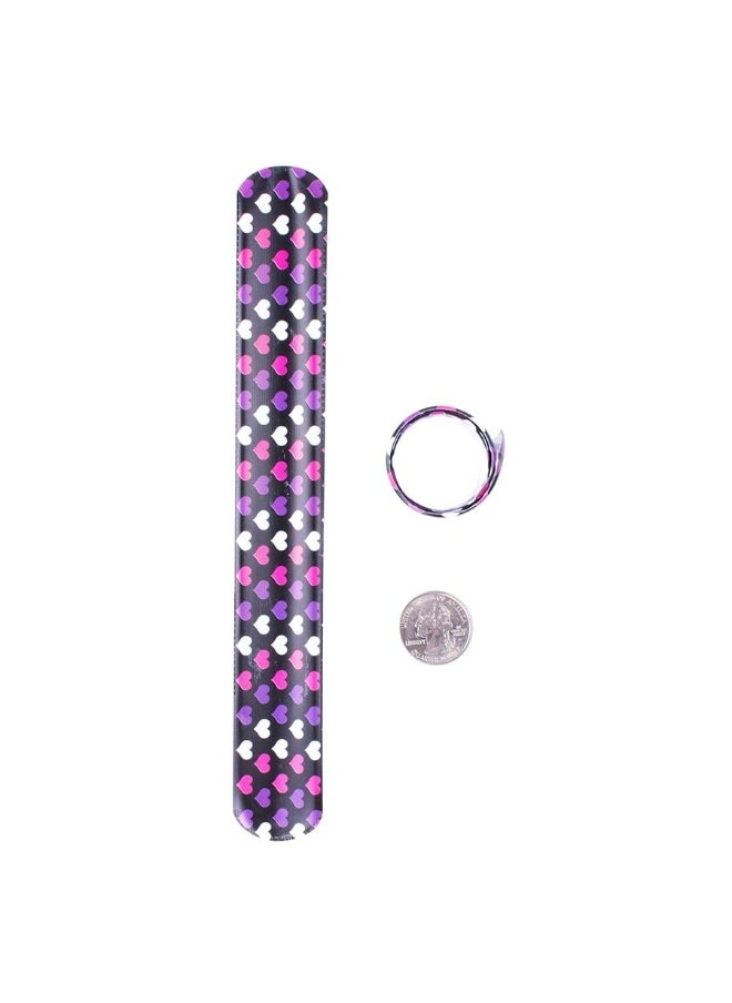Super Z Outlet Super Z Outlet Slap On Plastic Vinyl Retro Bracelets with Colorful Hearts  Animal Print Design Patterns for Children Toy Party Favors 72 Pack  - Image 4