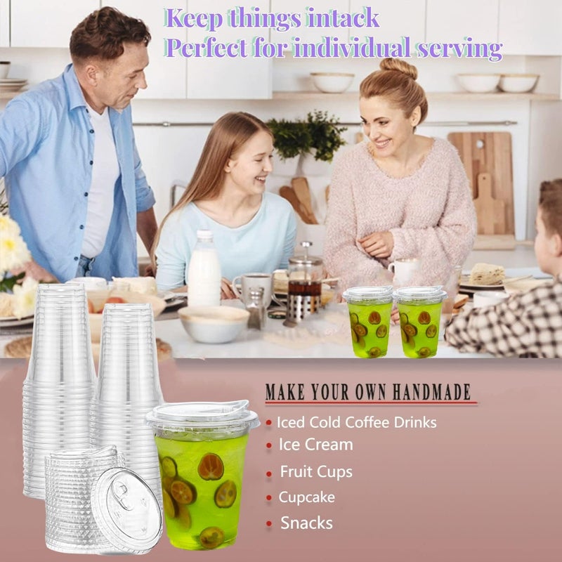 Artpreti 12 oz Clear Plastic Cups with Strawless Sip Lids  Disposable Plastic Coffee Cups with Lids  To Go Cups for Iced Coffee  Smoothies  Soda  or Any Cold Drinks  25Sets - Image 5