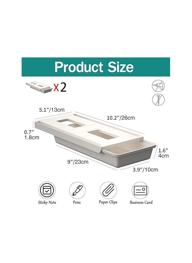 Generic - Hidden Under Table Desk Drawer Storage Organizer 2 Pack,Self-Adhesive Under Office Desktop Pencil Tray Drawer - Image 1